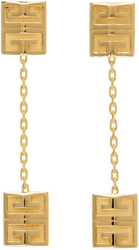 givenchy gold and cz earrings macys|Givenchy gold plated earrings.